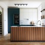 Crouch Hall Maisonette | Green, white and walnut kitchen | Interior Designers
